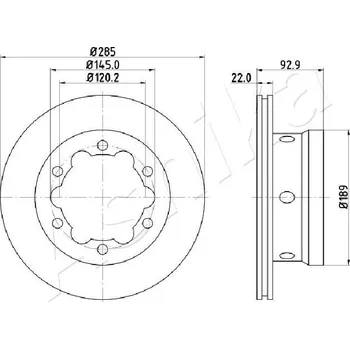 Brzdový kotouč Brzdový kotouč ASHIKA 61-00-0528