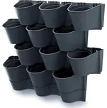 Sada vertikálních květináčů na zeď CASCADE WALL antracit IO2W600W