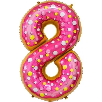 Balónek Fóliový balónek číslo 8, sušenka, 78 cm KK