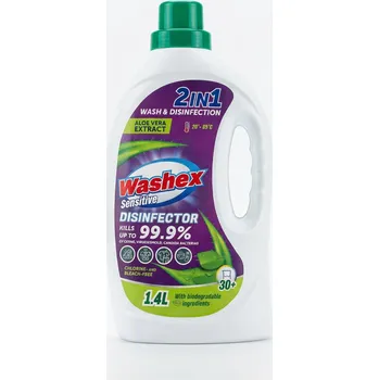 Prací gel Washex Disinfector 1,4L 30 dv. Hluboká čistota a 99,9% ochrana před bakteriemi