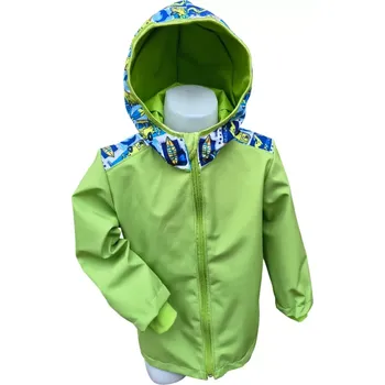 Chlapecká bunda Dětská letní softshellová bunda bez zateplení, Surf, limetková (Chlapecká lehká softshellová bunda s kapucí pro děti | Letní funkční bunda s kapucí | lehká, prodyšná a voděodolná)