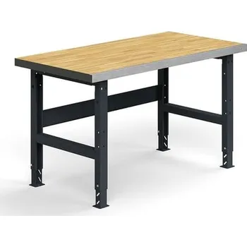 Dílenský stůl Dílenský stůl TRUST, 1500x760mm, 600 kg, povrch z dubového dřeva