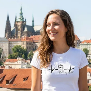 Dámské tričko STRIKER Dámské tričko můj president Barva: Bílá, Velikost: XS