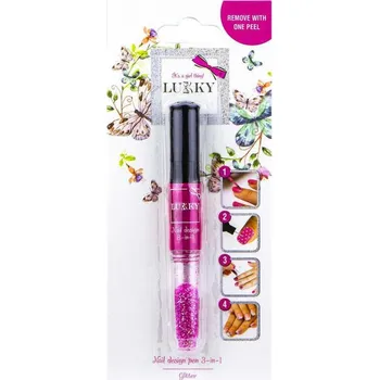 Lak na nehty EP line LUKKY Lak na nehty dětský slupovací 6ml + třpytky 1,5g Růžovofialová