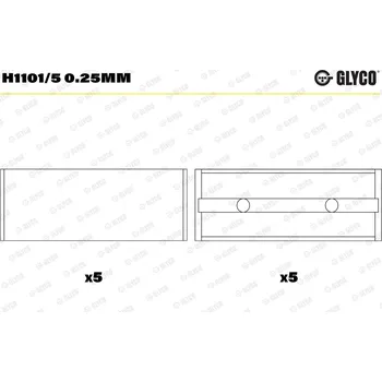 Kliková hřídel Hlavní ložiska klikového hřídele GLYCO H1101/5 0.25mm
