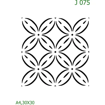 Plastová šablona pro malování - Strukturální vzory - Kolo z kytic (J075) - A4 , Lepící fólie