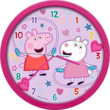 Budík Euroswan Dětské nástěnné hodiny PEPPA PIG růžové 25 cm