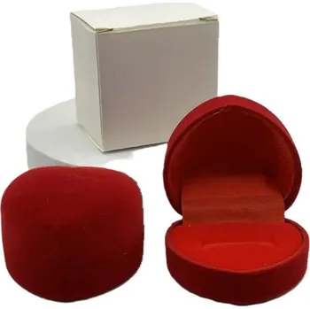 Dárková krabička Sametová krabička srdce 4,5 x 3 x 4,5 - Červená / B