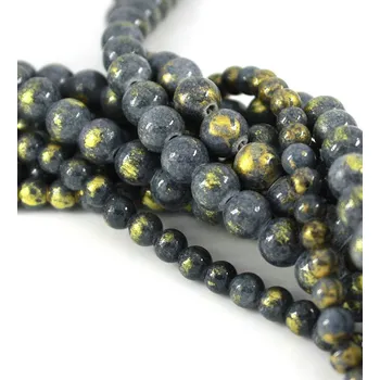 Materiál na výrobu šperku Grey Cloisonne korálky 4-6mm - Návlek - 4mm