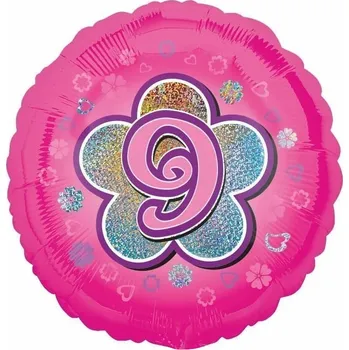 Balónek Amscan / Riethmüller Balonek fóliový číslo 9 růžový, 43 cm