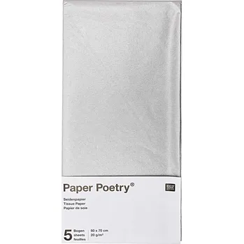 Hedvábný papír 50x70cm, 5ks, stříbrný
