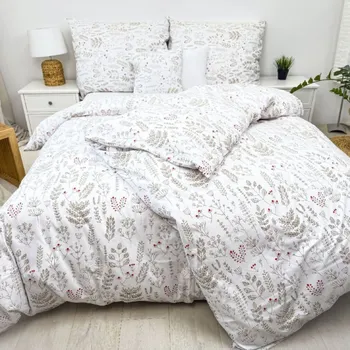 Povlečení Krepové povlečení Herbář béžový Zapínání: knoflík, Velikost polštáře: 70x90, Velikost přikrývky: 140x200