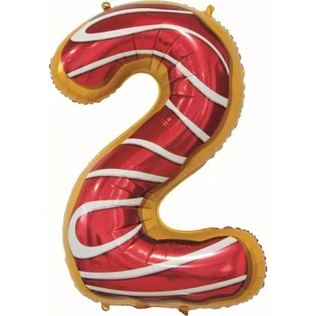 Balónek Fóliový balónek číslo 2, sušenka, 78 cm KK