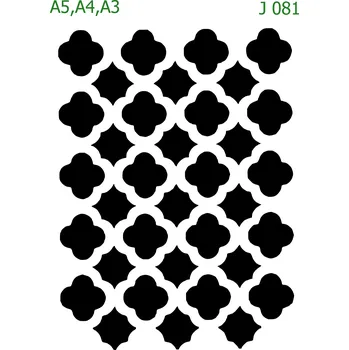 Plastová šablona pro malování - Strukturální vzory - Obrazce (J081) - A4 , Nelepící folie