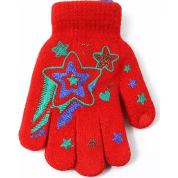 Rukavice xcena Dětské prstové rukavice červené Velikost: uni