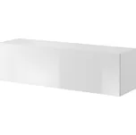 Závěsný TV stolek Vivien 140 cm bílý lesk