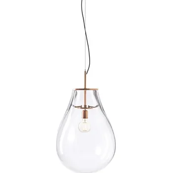 Bomma Designové skleněné svěšené svítidlo Tim Průměr: 350 mm, Barva skla: Transparentní, Barva montury: Měděná 1/80/95100/1/00000/450/A/BC/2,5 Designové skleněné svěšené svítidlo Tim