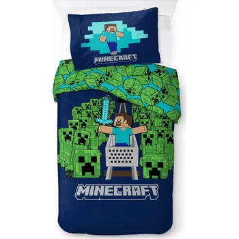 Povlečení BrandMac Dětské bavlněné povlečení MINECRAFT Game Over 140×200cm, 70×90 cm