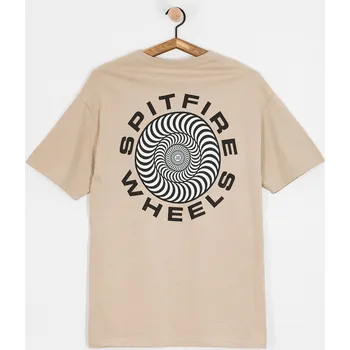 Pánské tričko Spitfire Classic 87 Swirl Fill (sand/black & white prints) L, hnědá