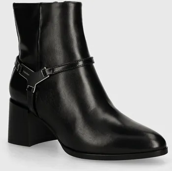 Dámské kozačky Kožené kotníkové boty Calvin Klein ANKLE BOOT 55 W/HW LTH HW0HW02095 černá 99X, EUR 38