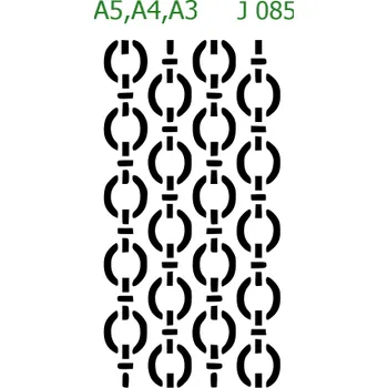 Plastová šablona pro malování - Strukturální vzory - Řetězy (J085) - A5 , Nelepící folie