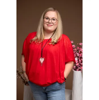 Italy fashion Dámský top KARA Barva: Červená, Velikost: UNI: M-2XL