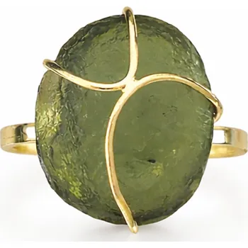 Prsten Zlatý prsten s vltavínem 27 0090