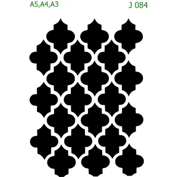 Plastová šablona pro malování - Strukturální vzory - Zámecké ornamenty (J084) - A4 , Lepící fólie
