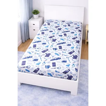Prostěradlo BrandMac Dětské prostěradlo POLICIE 90x200 cm bílé