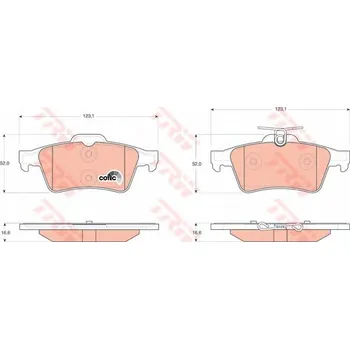 Auto-moto Brzdové destičky TRW GDB1621 Cotec, sada zadní