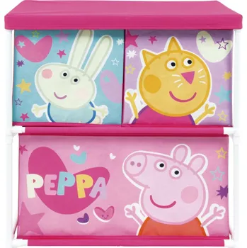Úložný box Arditex Organizér na hračky PEPPA PIG 3 boxy růžový 53x30x60 cm