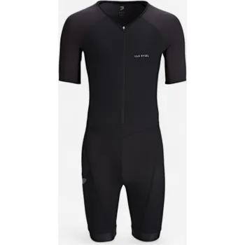 cyklistický dres VAN RYSEL Pánská triatlonová kombinéza s krátkým rukávem 2XL MODRÁ