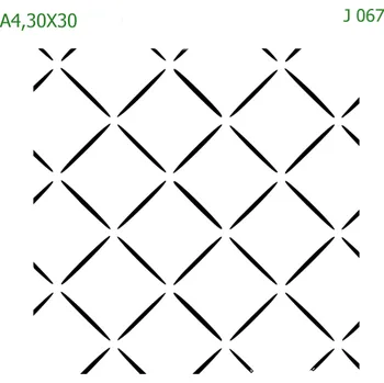 Plastová šablona pro malování - Strukturální vzory - Mřížka (J067) - A4 , Nelepící folie