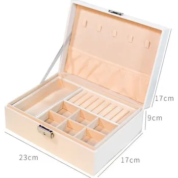 Šperkovnice Dvoupatrová Šperkovnice 23x17x9cm - Bílá