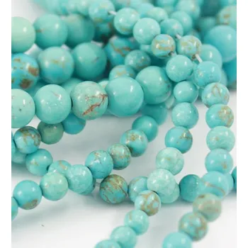 Materiál na výrobu šperku Přírodní Turquoise 4-8mm - Návlek - 6mm