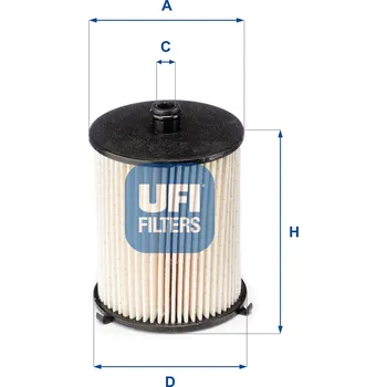 Palivový filtr Palivový filtr UFI FILTERS spa 26.073.00