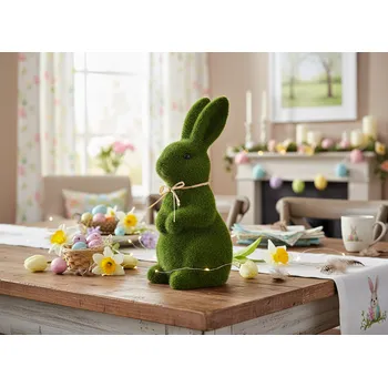 Velikonoční dekorace Velikonoční dekorační figurka LARSEN I. zelený zajíček 11x22 cm Výška 22 cm 883038
