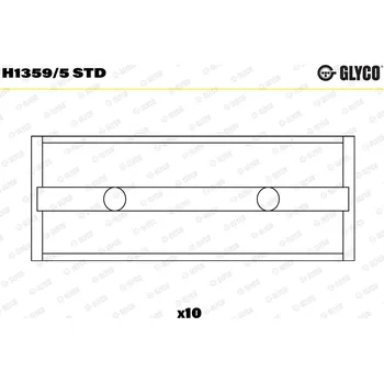 Kliková hřídel Hlavní ložiska klikového hřídele GLYCO H1359/5 STD
