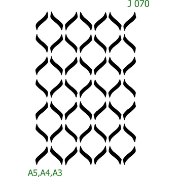 Plastová šablona pro malování - Strukturální vzory - Retro styl (J070) - A4 , Nelepící folie