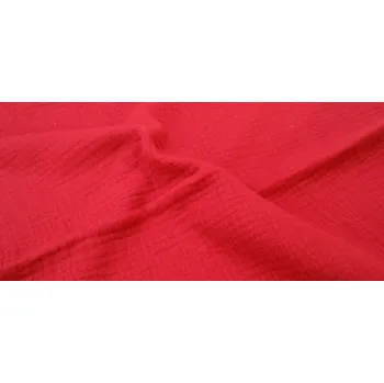 Pro útulný domov látka Mušelín tmavě ČERVENÝ
