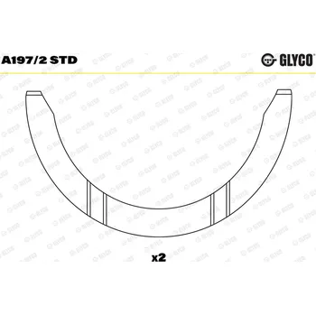 Kliková hřídel Distanční kotouč, kliková hřídel GLYCO A197/2 STD