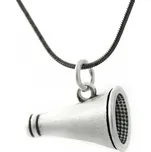 Ocelový Stříbrno Černý přívěsek Amplión s řetízkem - Nerez SL