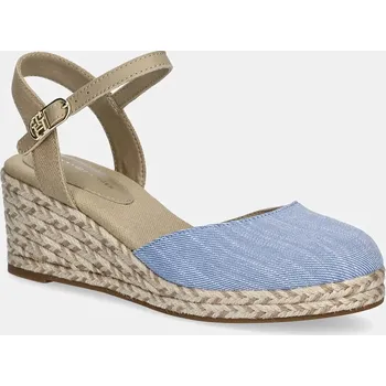 Dámská obuv Espadrilky Tommy Hilfiger CHAMBRAY MID WEDGE ESPAD FW0FW08477 modrá 50X, EUR 39