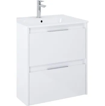 Šatní skříň Roca ALPINE skříňka pod umyvadlo 58,5x59x45,2 cm, 2 zásuvky, lesklá bílá