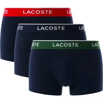 Pánské spodní prádlo Pánské trenky Lacoste 3 Packs Trunk Navy Blue/Green-Red-Navy Blue L