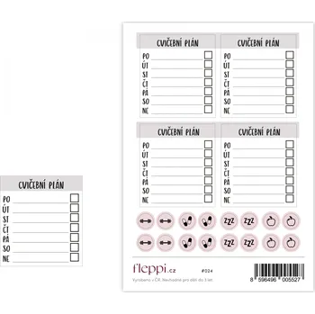 samolepka Fleppi Samolepky Cvičební plán