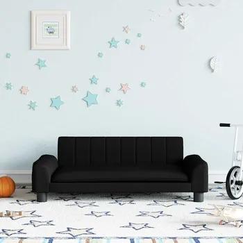 Dětská postýlka vidaXL Dětská pohovka černá 90 x 53 x 30 cm textil