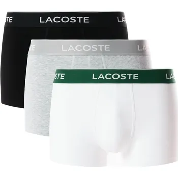 Pánské kraťasy Pánské trenky Lacoste 3 Packs Trunk Black/White-Silver Chine L