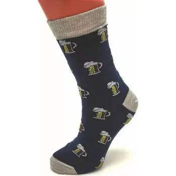 Dámské ponožky Veselé ponožky tm.modro-sv.šedé - vel. 43 - 46