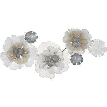 Kovová nástěnná dekorace Flowery 119x60 cm vícebarevná